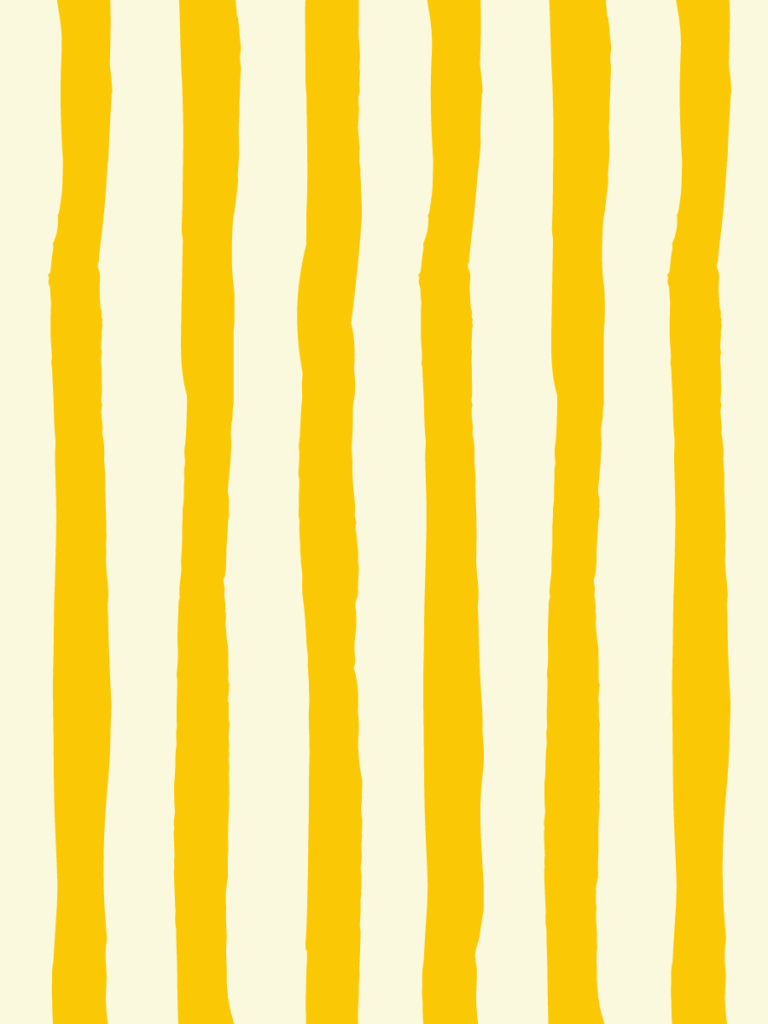 Wide painterly vertical stripes in warm mustard yellow on a soft cream ground.